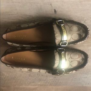Tan (used) Coach loafers
